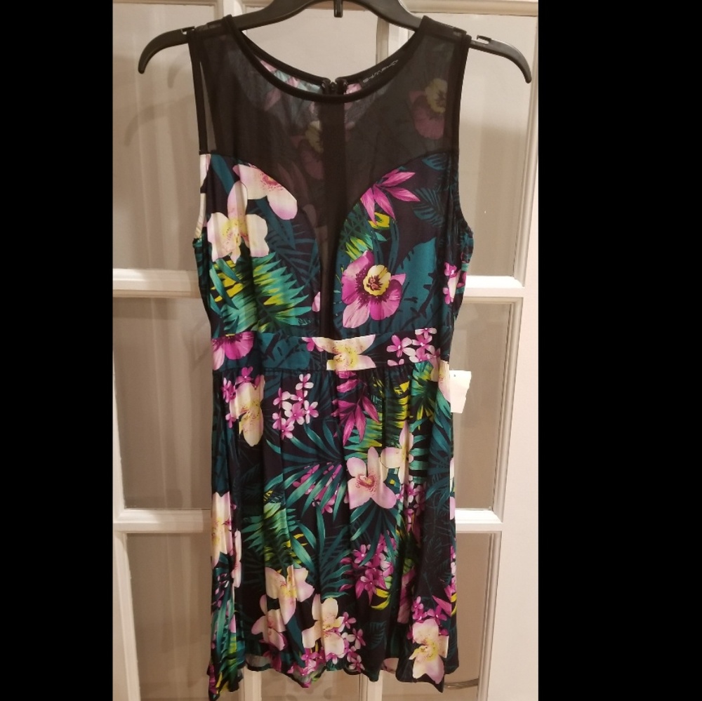 Mesh top floral summer dress